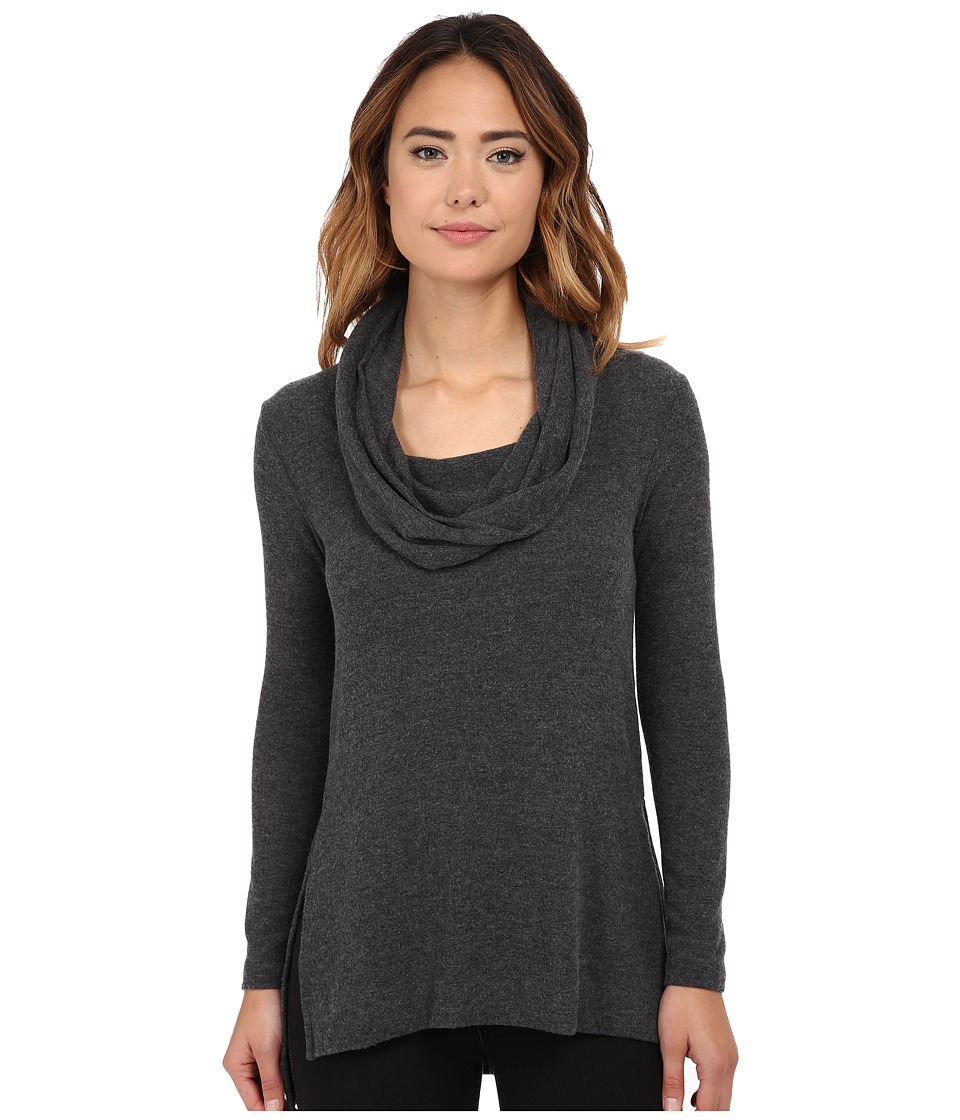 Michael Stars Super Soft Madison Jersey Cowl Neck Tunic (Charcoal) Women