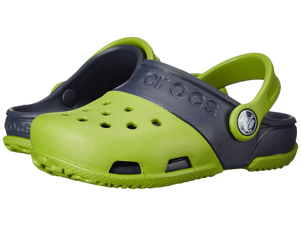 navy green crocs