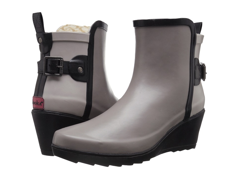 Chooka Color Blocked Wrap Wedge Bootie (Taupe) Women