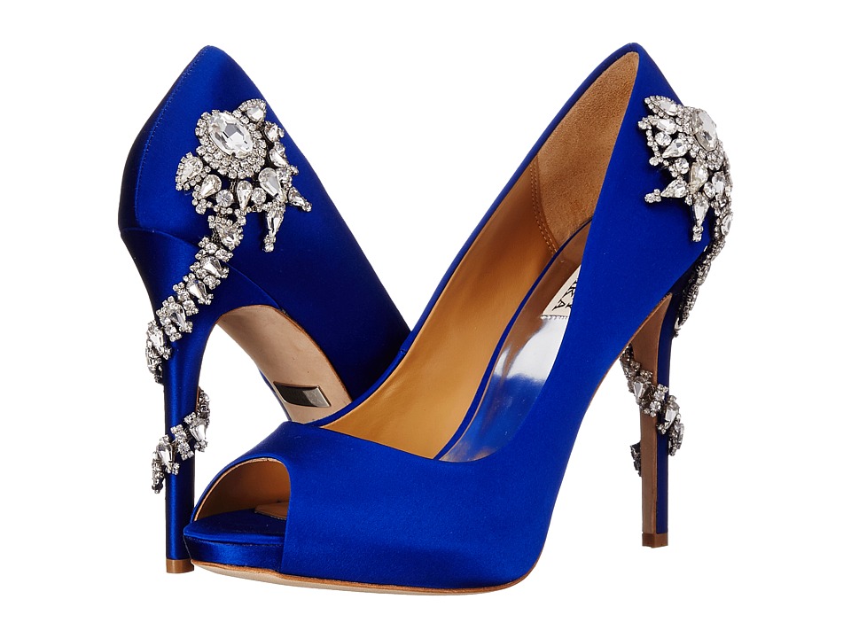 Badgley Mischka Royal (Iris Blue Satin) High Heels