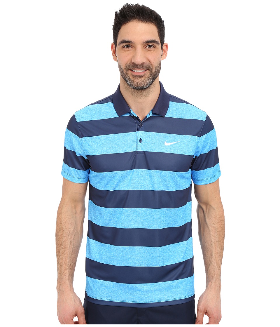Nike Golf Victory Bold Stripe Polo (Photo Blue/Midnight Navy/White) Men