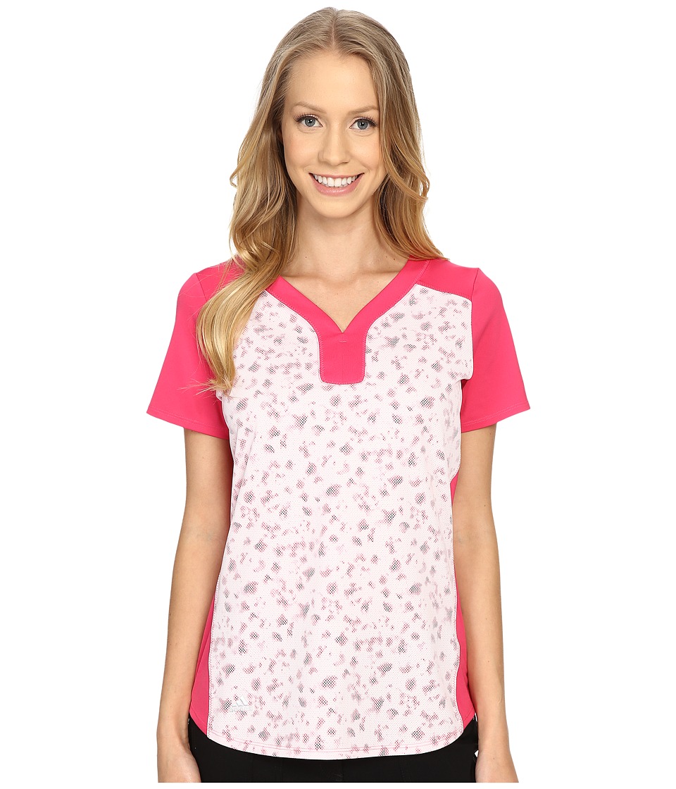adidas Golf Tour Bonded Mesh Polo (Raspberry Rose) Women