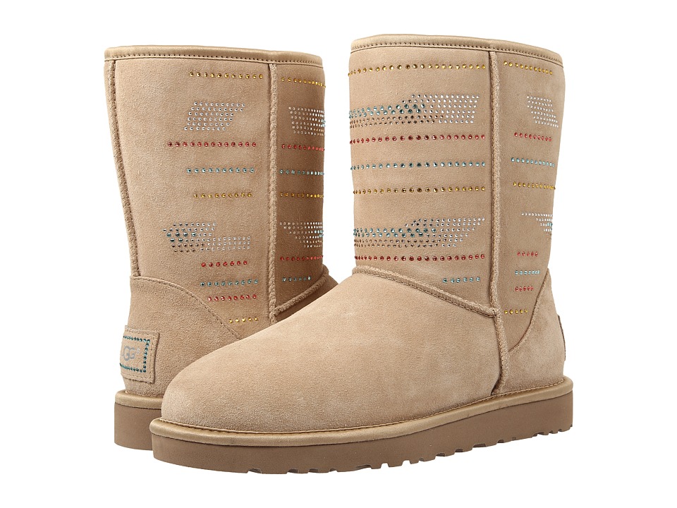 UGG Classic Short Serape Bling (Sand Twinface) Women