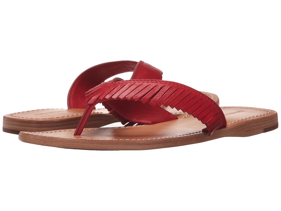 Frye Perry Feathered Thong (Red Soft Vintage Leather) Women