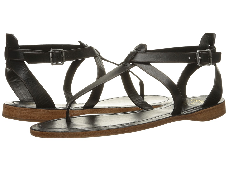 Frye Rachel T Sandal (Black Smooth Full Grain) Women