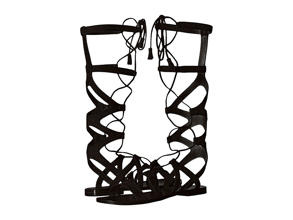Frye Ruth Gladiator Tall Sandal (Black Suede) Women