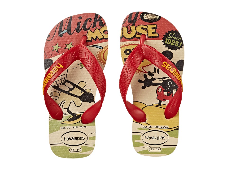 Havaianas Kids Disney Stylish (Toddler/Little Kid/Big Kid) (Beige/Red) Girls Shoes