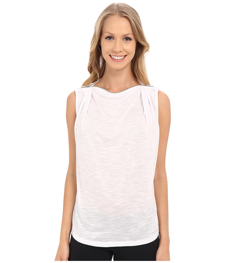UPC 722457440719 product image for Zobha - Sleeveless Drape Top w/ Zipper Neckline (Bright White) Women's Sleeveles | upcitemdb.com