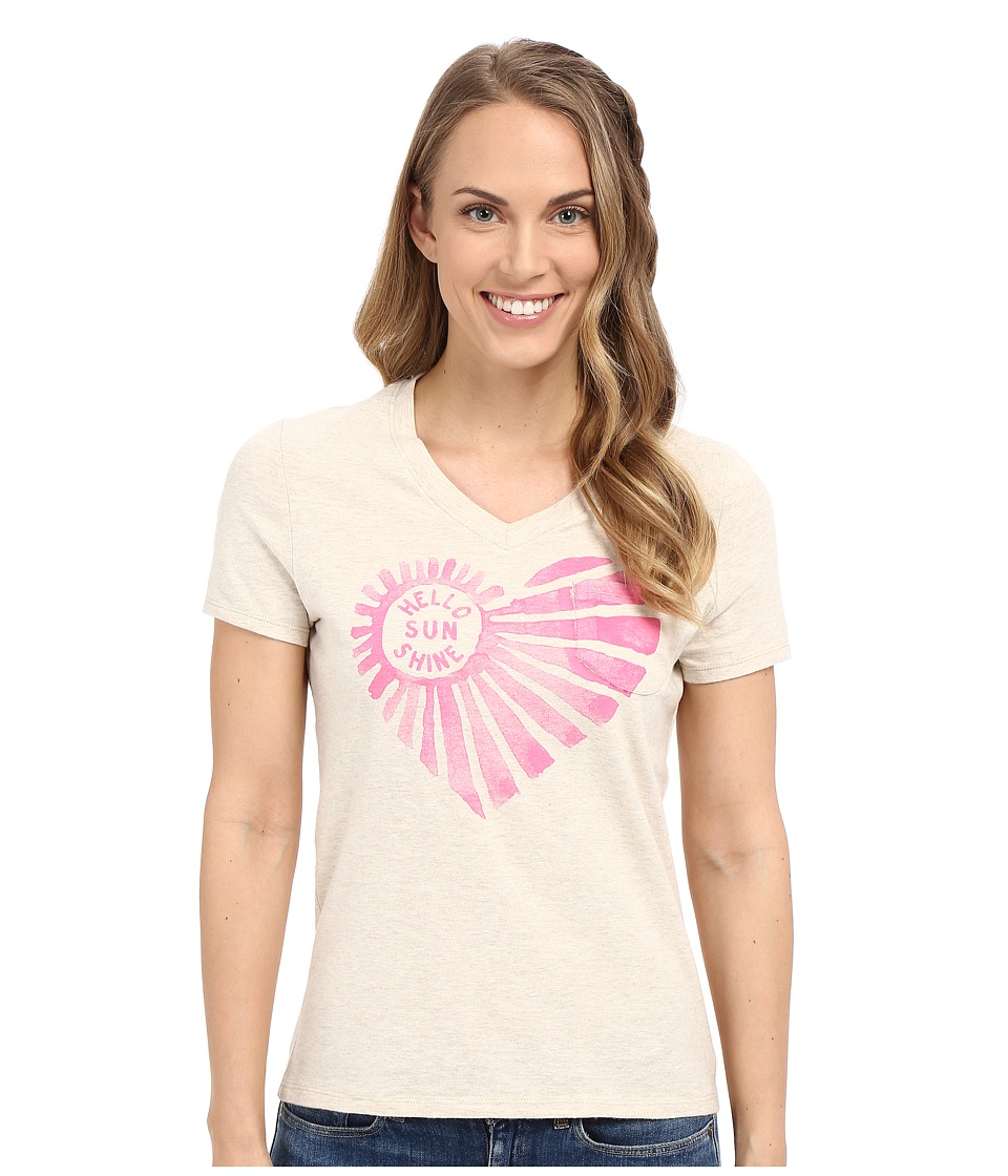 Life is Good - Hello Sunshine Pocket Sleep Vee (Heather Oatmeal) Women
