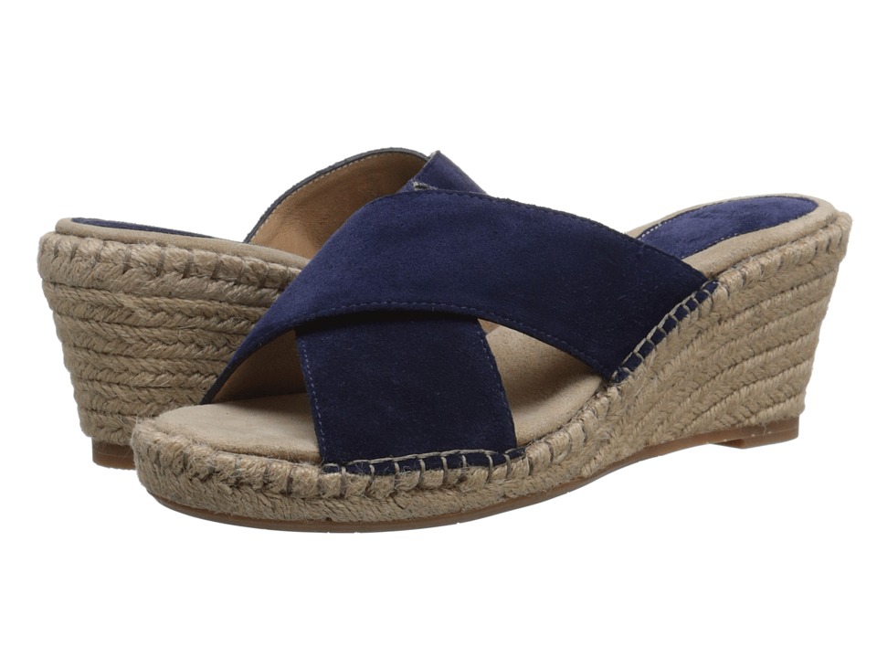 Johnston & Murphy Arlene Cross Band (Navy Suede) Women