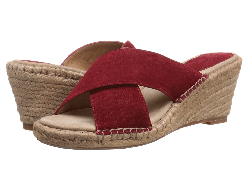 Johnston & Murphy Arlene Cross Band (Cherry Red Suede) Women