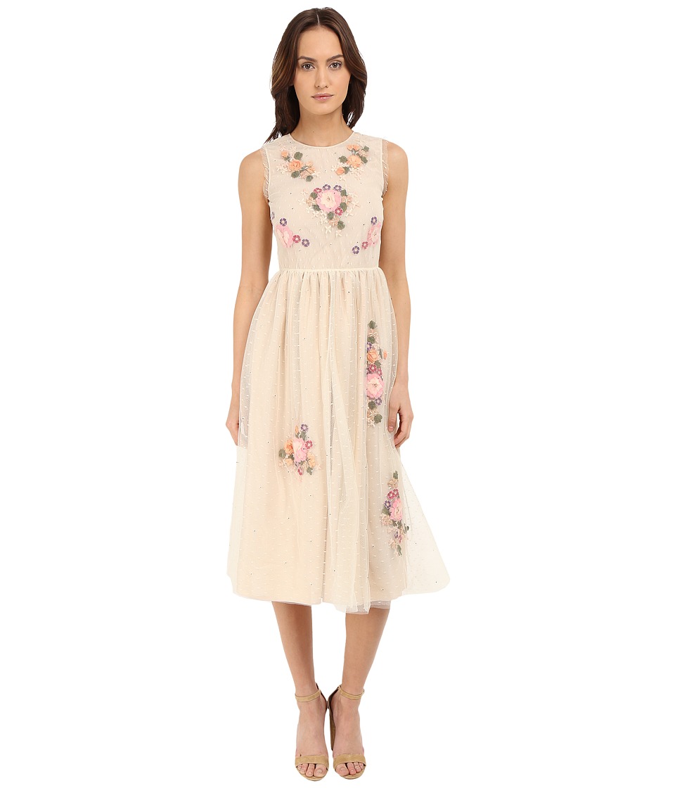 RED VALENTINO Floral Long Lace Dress (Pink) Women