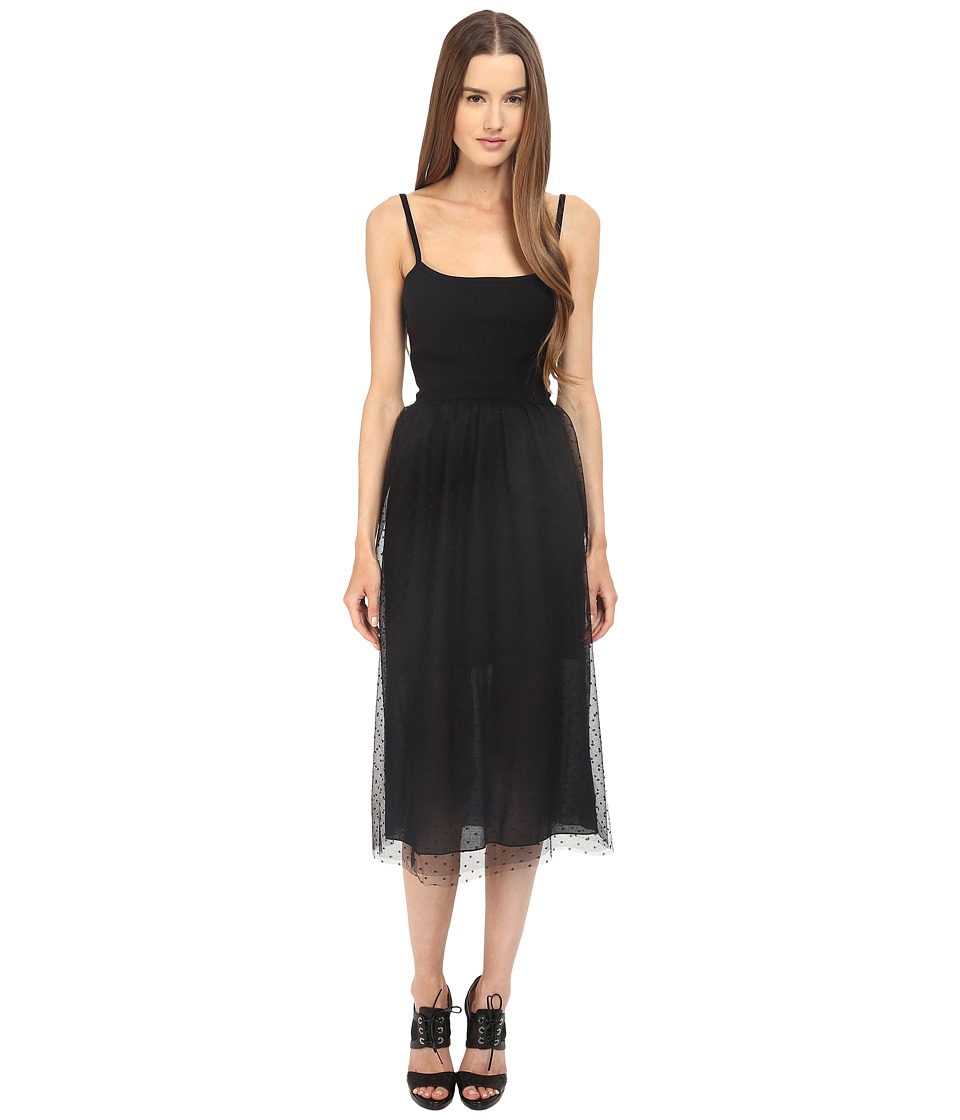 RED VALENTINO Fit Flare Tank Knit Dress (Black) Women