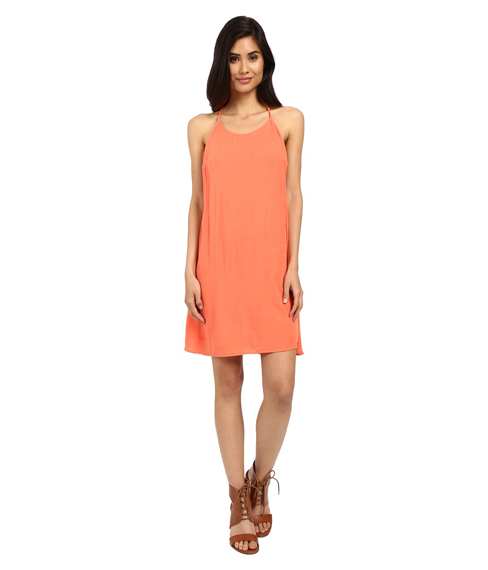 Roxy Passing Sky Solid Dress (Living Coral) Women