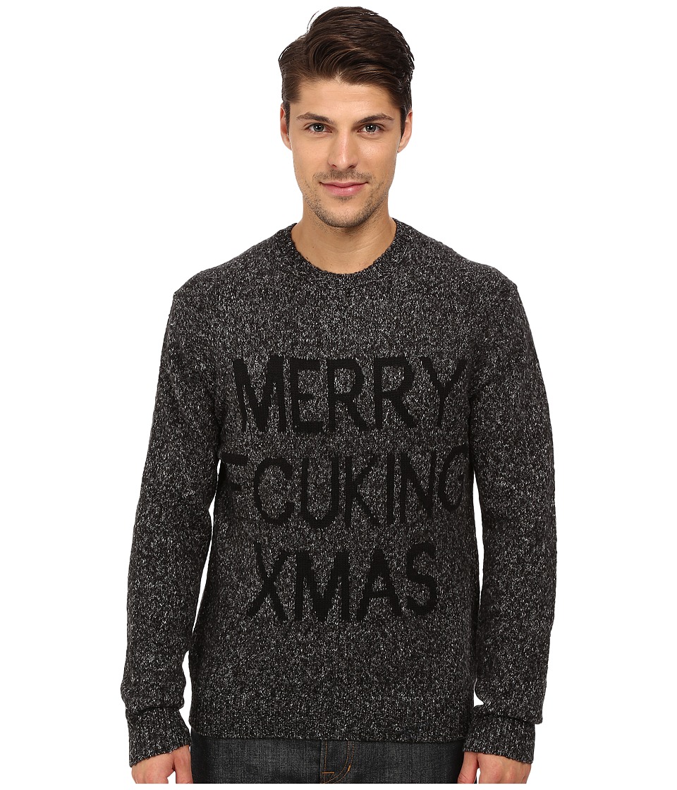 French Connection Fcuk Xmas Knits Sweater (Charcoal Melange/Black) Men
