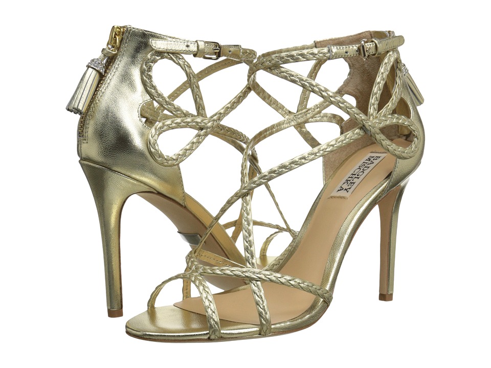 Badgley Mischka Crystal (Platino Metallic Leather) Women