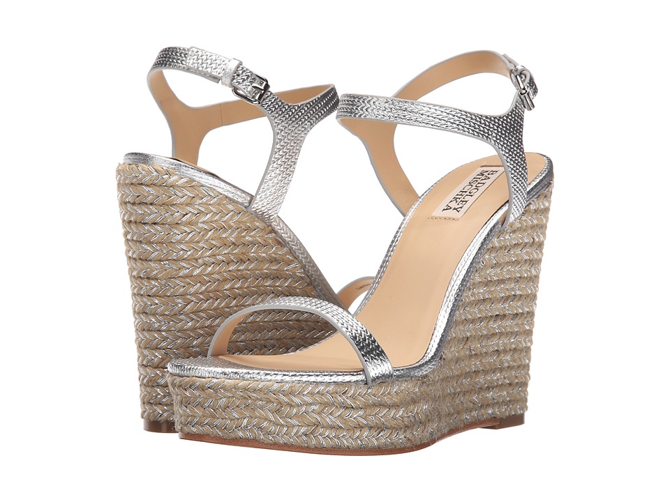 badgley mischka silver wedges