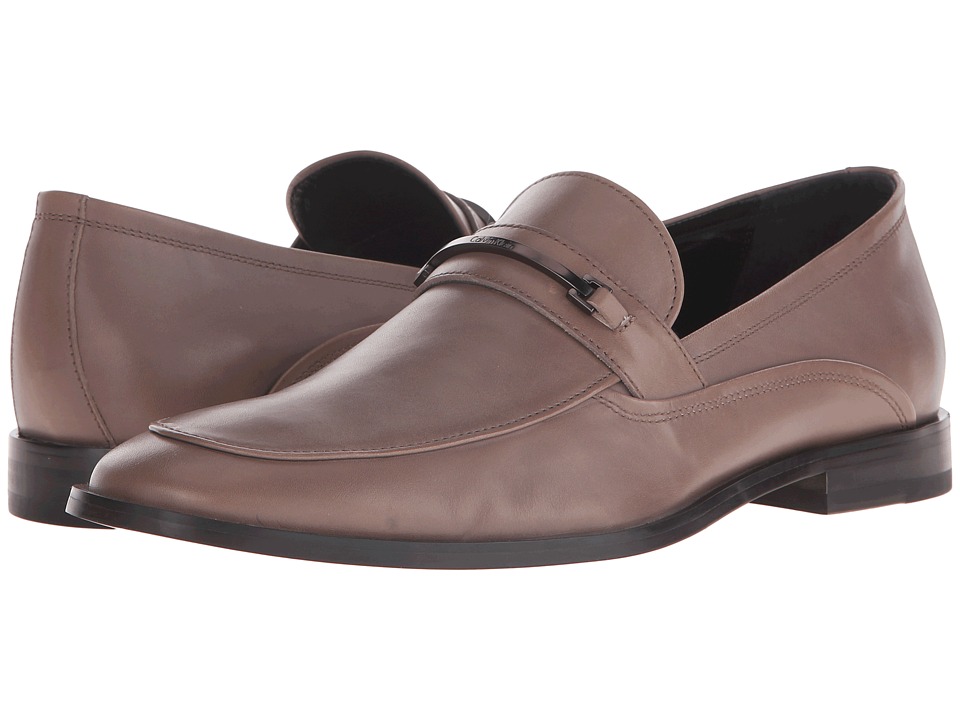 UPC 889655758852 product image for Calvin Klein - Nordon (Taupe Leather) Men's Slip on  Shoes | upcitemdb.com