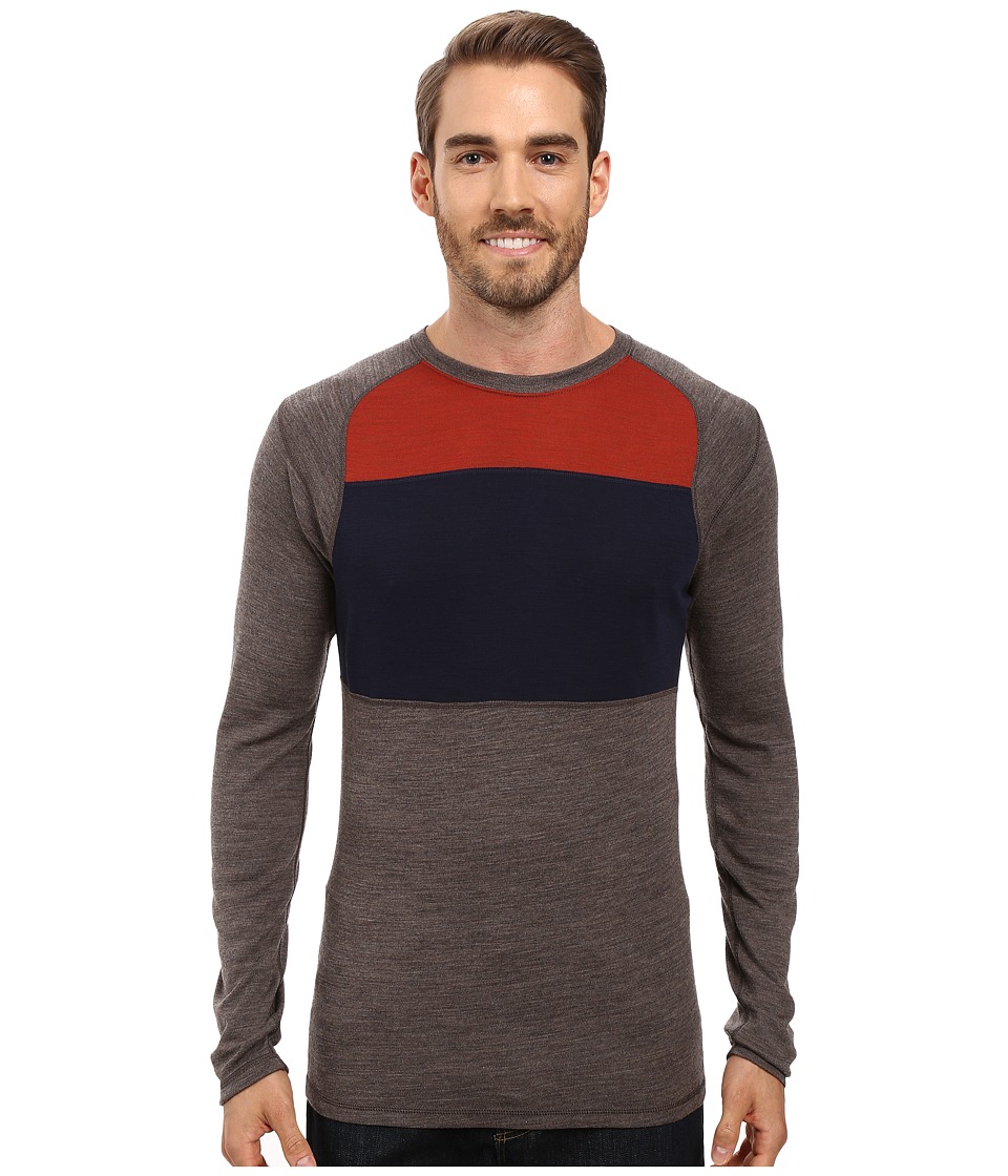 Smartwool NTS Mid 250 Color Block Crew Top (Taupe Heather) Men