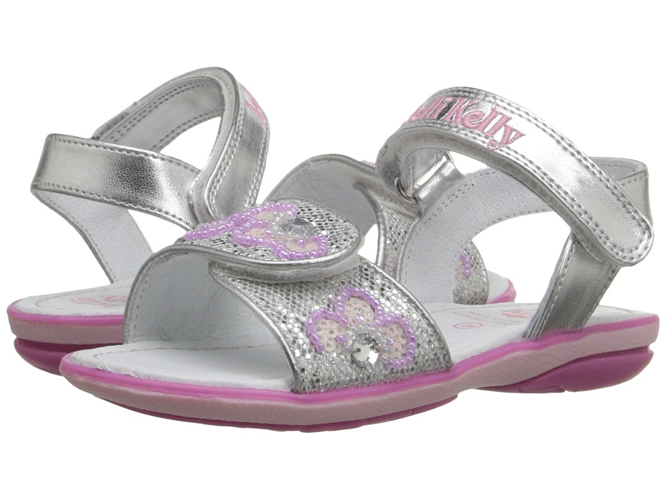 Lelli Kelly Kids Fiore Sandal (Toddler/Little Kid) (Silver Glitter) Girls Shoes
