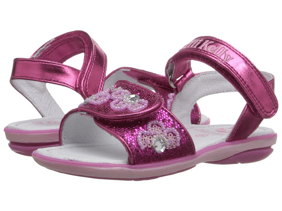 Lelli Kelly Kids Fiore Sandal (Toddler/Little Kid) (Fuchsia Glitter) Girls Shoes