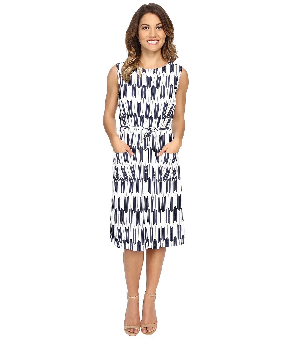 Pendleton Petite Flora Dress (Indigo Arrow Stripe Print) Women