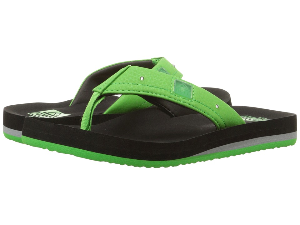 Reef Kids Ahi Lights (Infant/Toddler/Little Kid/Big Kid) (Black/Green) Boys Shoes