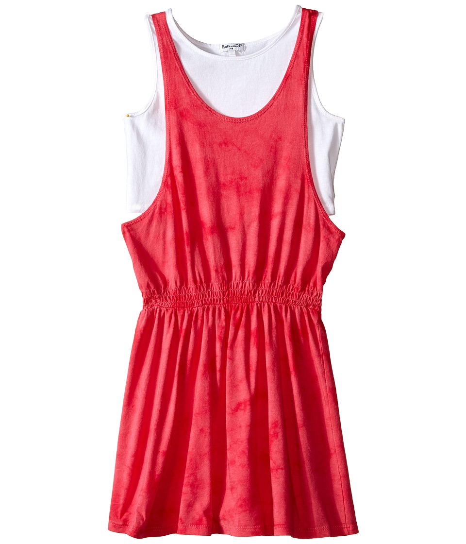 Splendid Littles Tie-Dye Dress with Tank Top (Big Kids) (Dark Pink) Girl