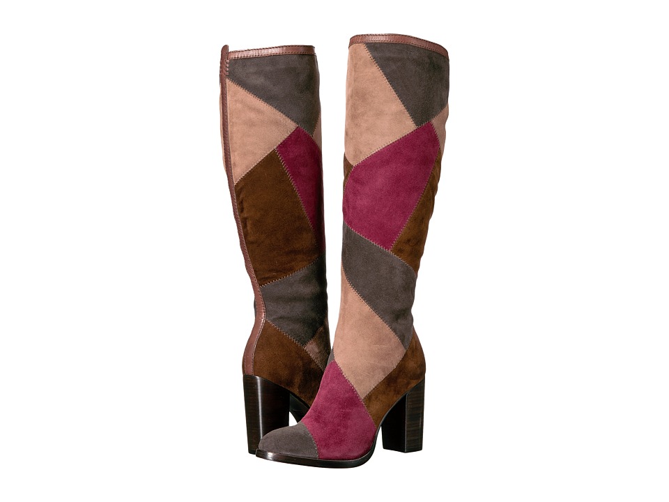 Frye Claude Patchwork Tall (Smoke Multi Suede/Smooth Vintage Pull Up) Women