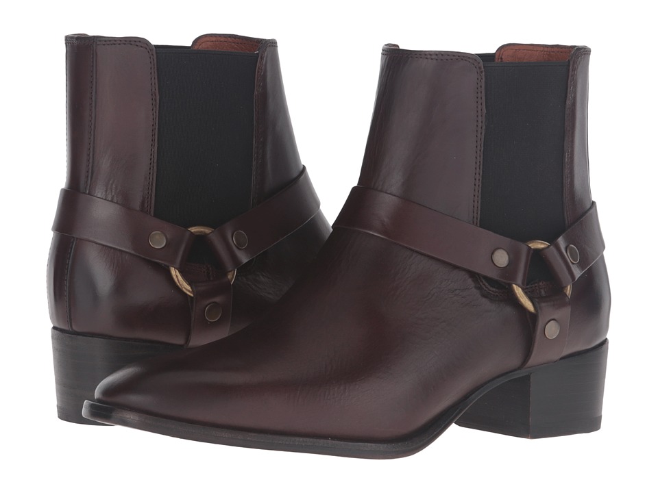 Frye Dara Harness Chelsea (Dark Brown Smooth Veg Calf) Women