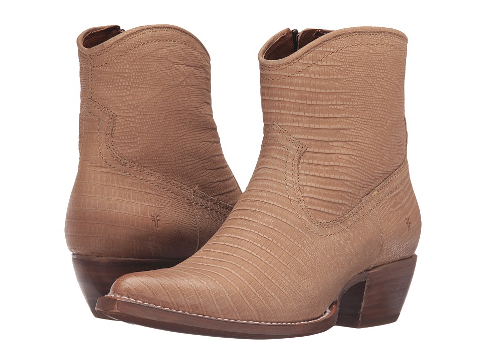 Frye Sacha Short (Natural Lizard Embossed) Cowboy Boots