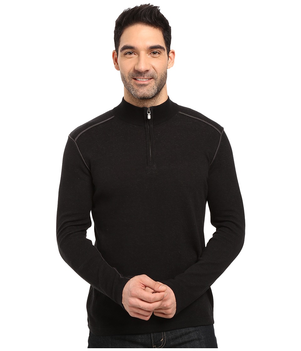 Ecoths Noah Zip Neck Sweater (Black/Dark Shadow) Men
