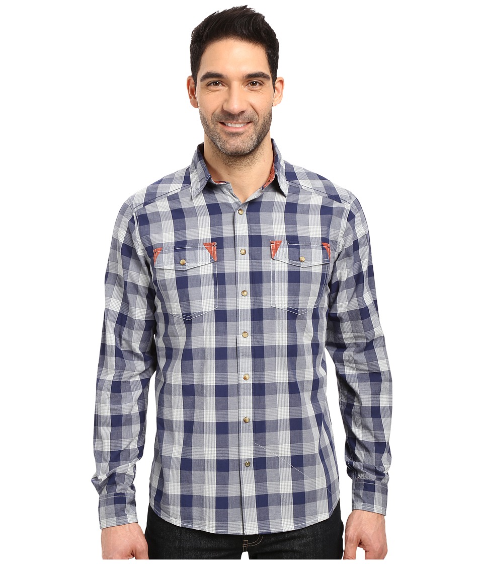 Ecoths Jett Long Sleeve Shirt (Indigo Blue) Men