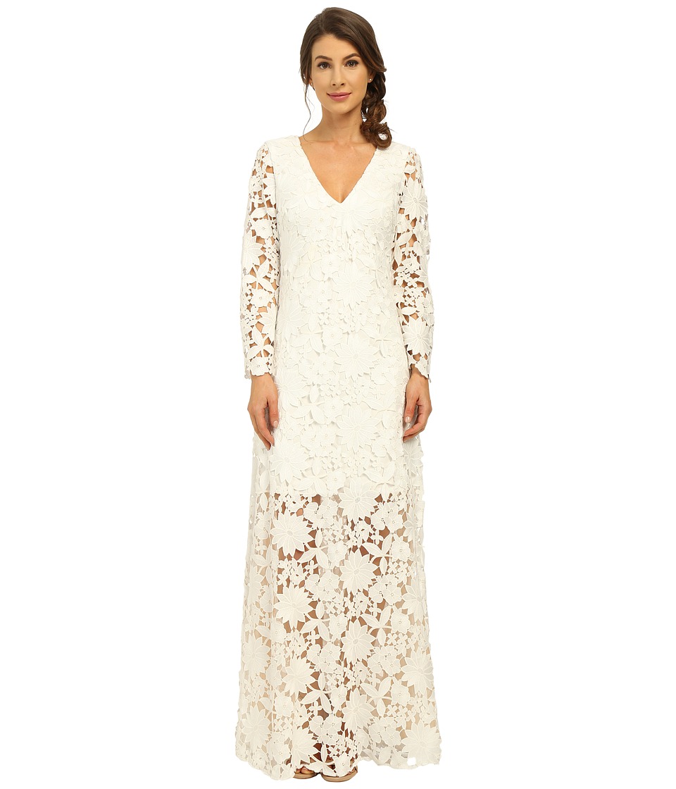 Badgley Mischka Long Sleeve Lace Gown White Dress Badgley Mischka Long Sleeve Lace Gown White Dress