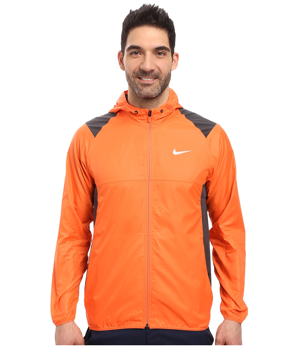Nike Golf Printed Packable Hooded Jacket (Turf Orange/Reflective Silver) Men