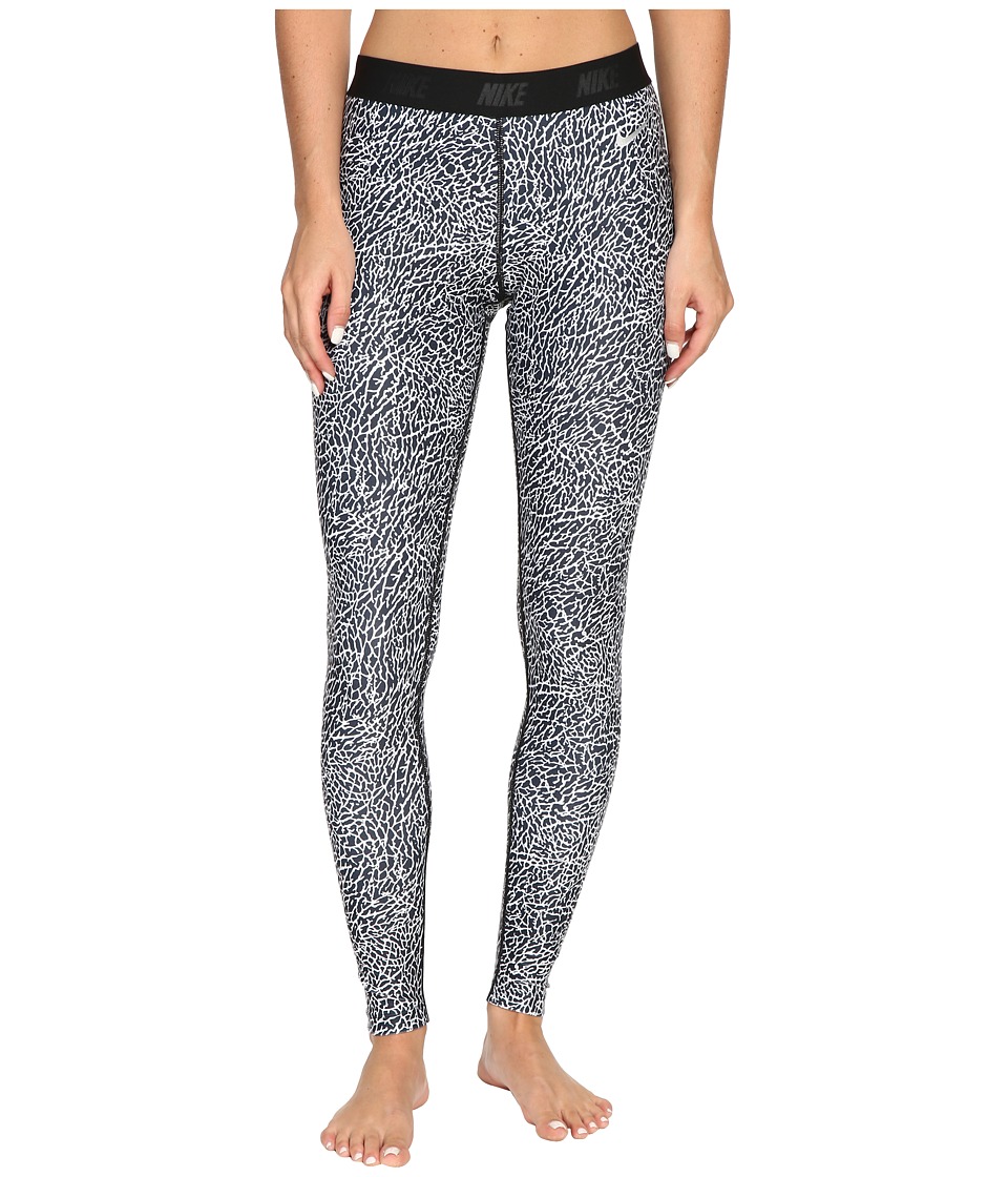 Nike Golf Print Tights (White/Black/Metallic Silver) Women
