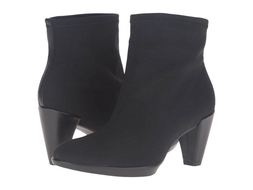 ECCO Shape 55 Plateau Ankle (Black/Black Textile/Cow Leather) Women