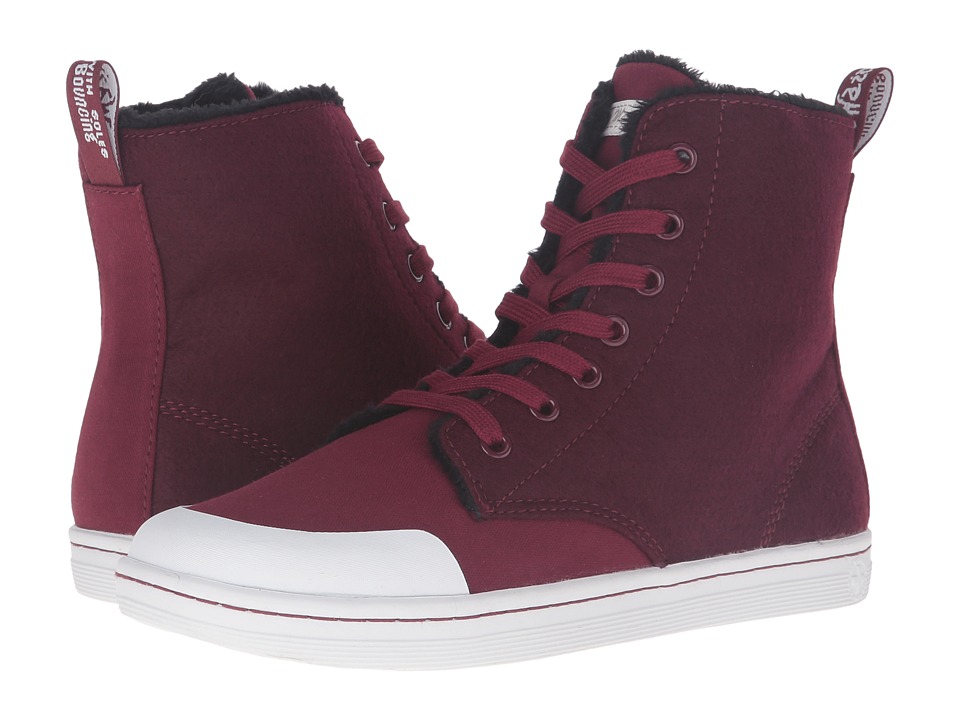 Dr. Martens Hackney II 7-Eye Boot (Wine Fine Canvas) Women