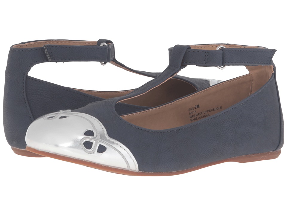Hanna Andersson Anita (Toddler/Little Kid/Big Kid) (Navy) Girls Shoes