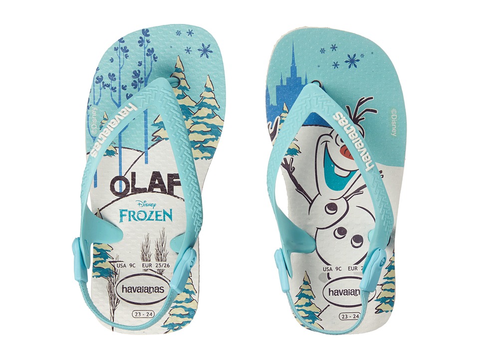 Havaianas Kids Baby Frozen Flip Flops (Toddler) (White) Girls Shoes