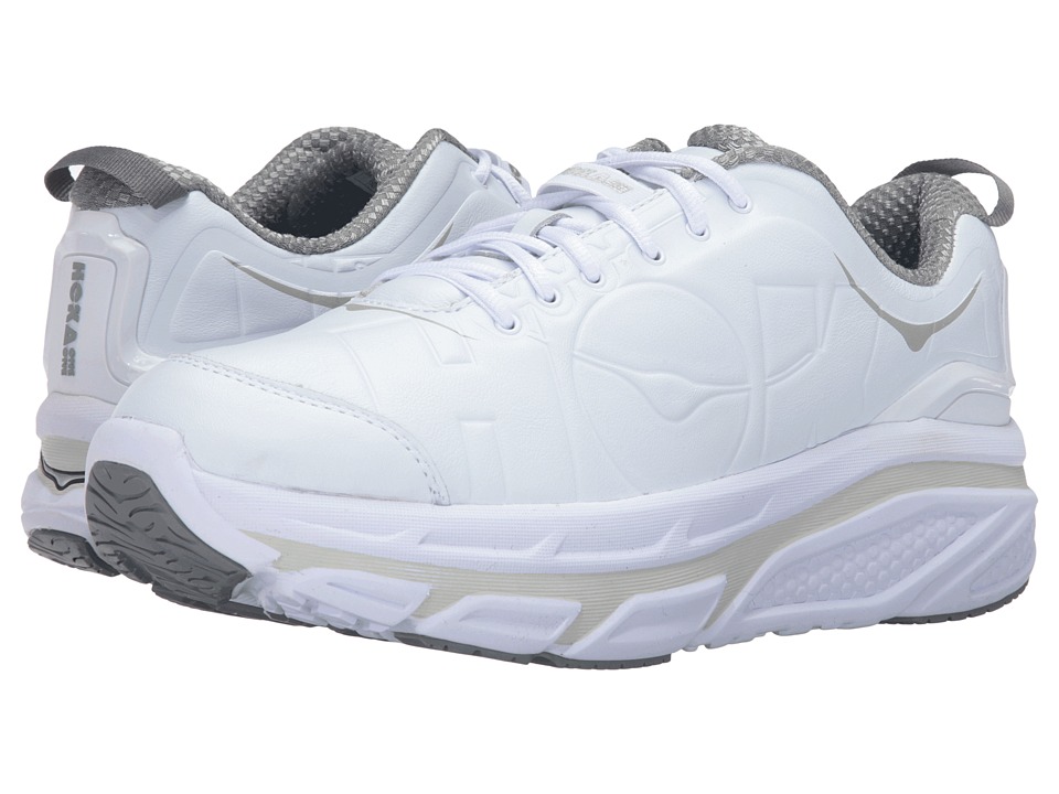 hoka white leather