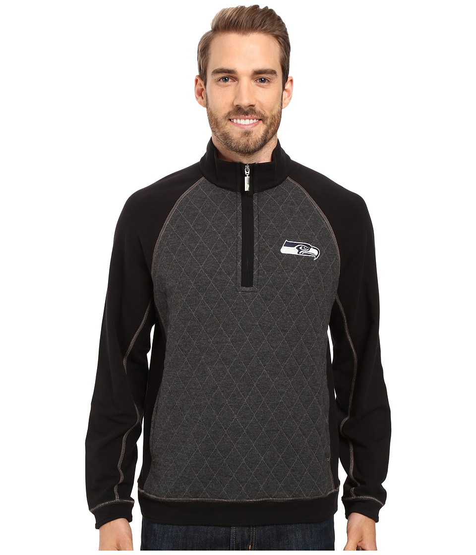 Tommy Bahama Seattle Seahawks NFL Gridiron 1/2 Zip Pullover (Seahawks Black) Men