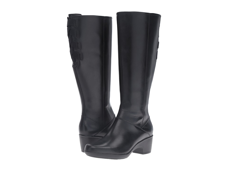 Clarks Malia Skylar Wide Shaft Black Leather Womens Boots Clarks Malia Skylar Wide Shaft Black Leather Womens Boots