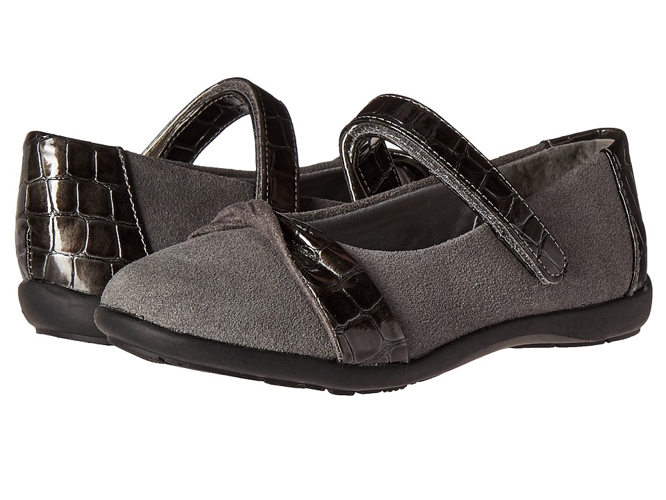 Jumping Jacks Kids Balleto Twist (Toddler/Little Kid/Big Kid) (Pewter Suede/Croco) Girls Shoes