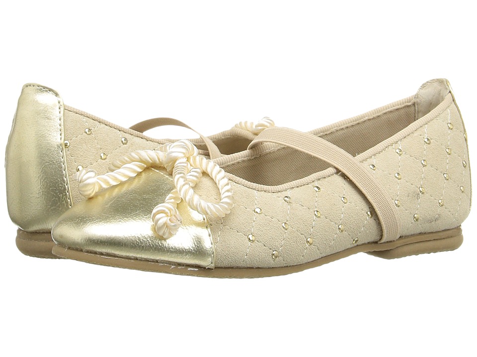 Jumping Jacks Kids Balleto Katrina (Toddler/Little Kid/Big Kid) (Gold Suede/Krinkle) Girls Shoes