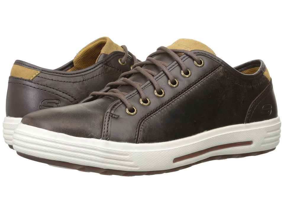 Skechers Men S Shoes Skechers Classic Fit Porter Ressen Dark Brown Leather Men S Lace Up Casual Shoes