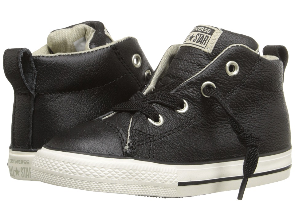 kids black leather converse