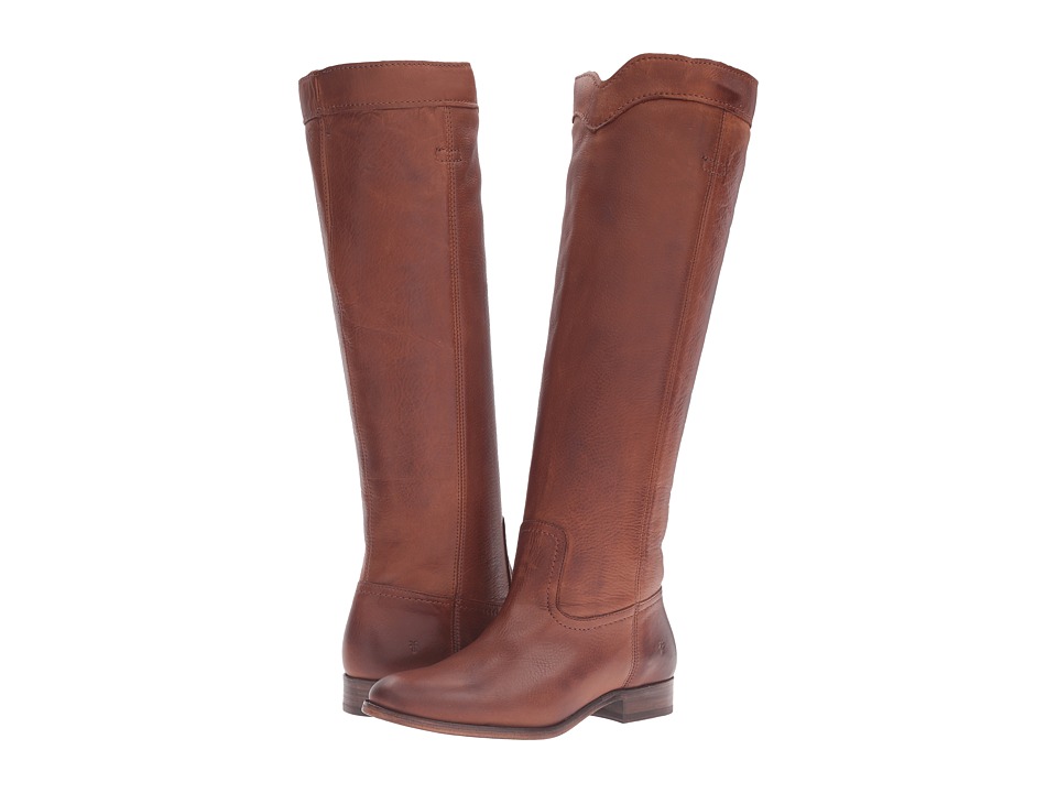 Frye Cara Roper Tall (Cognac Soft Pebbled Full Grain) Women