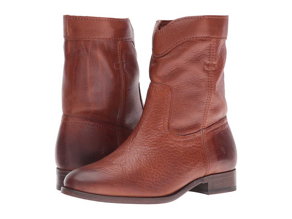 Frye Cara Roper Short (Cognac Soft Pebbled Full Grain) Women