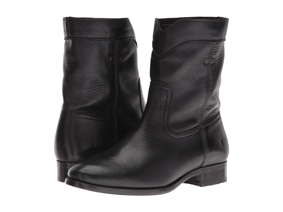 Frye Cara Roper Short (Black Soft Pebbled Full Grain) Women